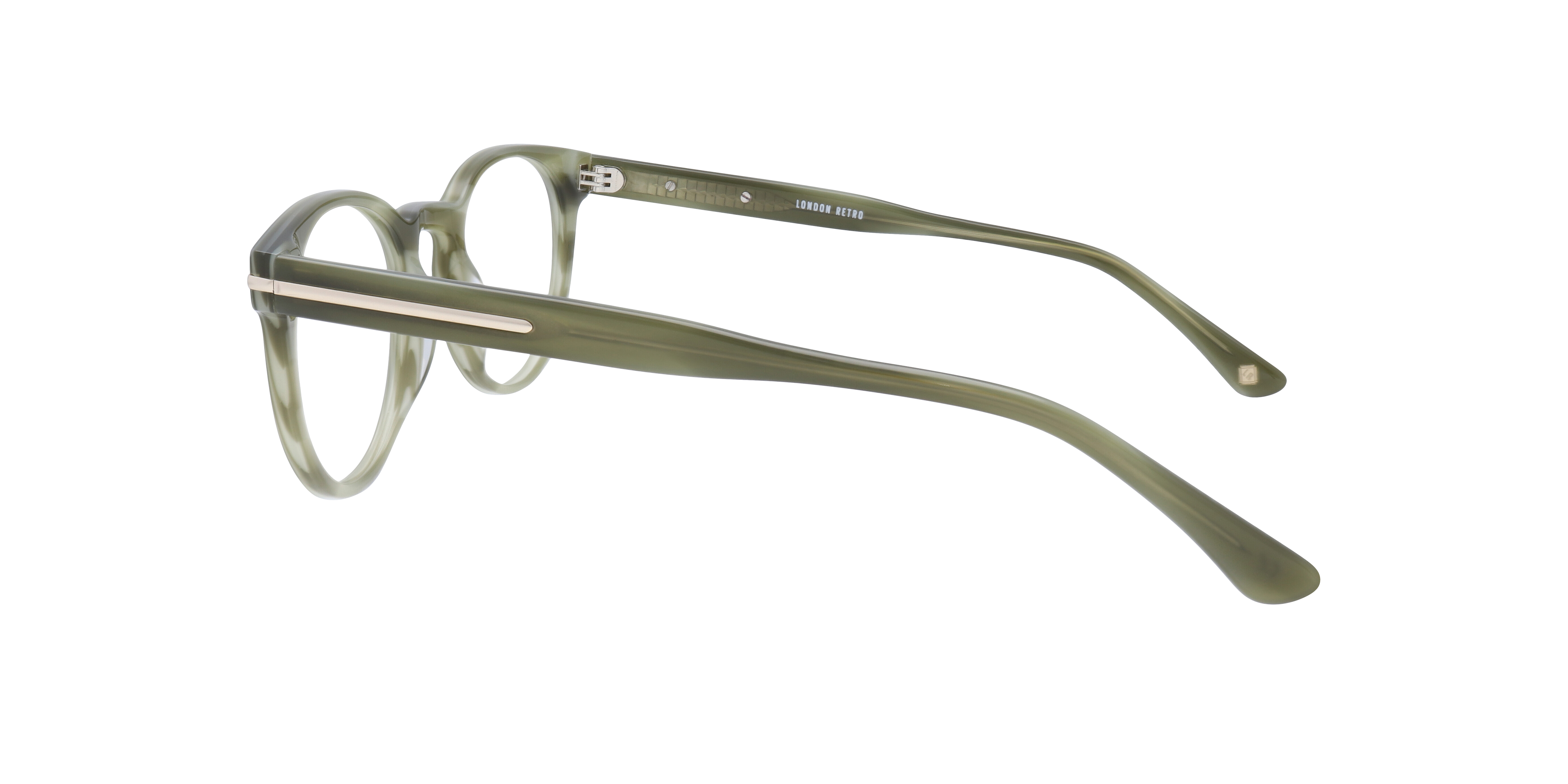 Dalston Shiny Khaki Horn AcetateEyeglass Frames for Glasses Direct, Side View