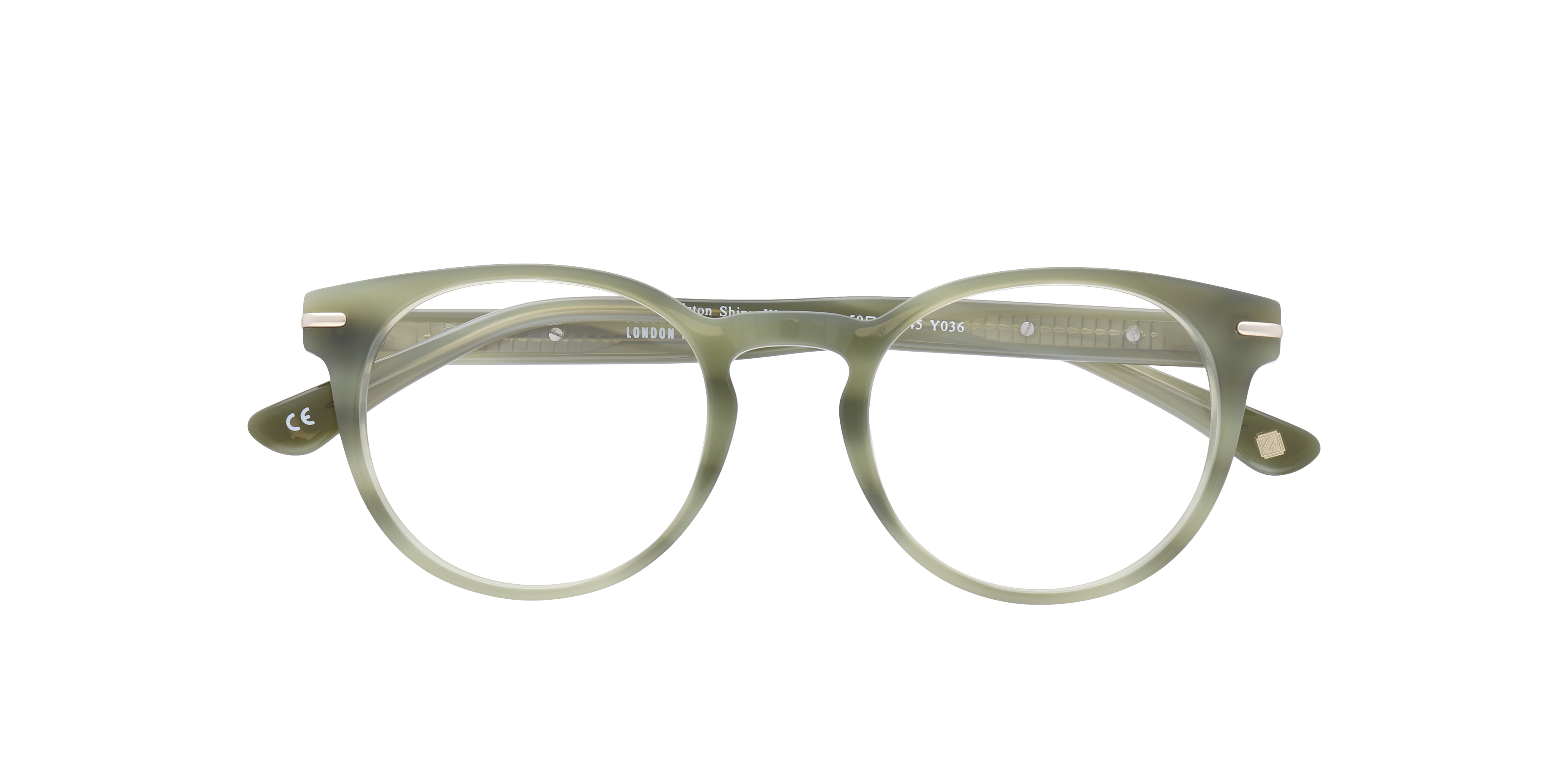 Dalston Shiny Khaki Horn AcetateEyeglass Frames for Glasses Direct, Closed View