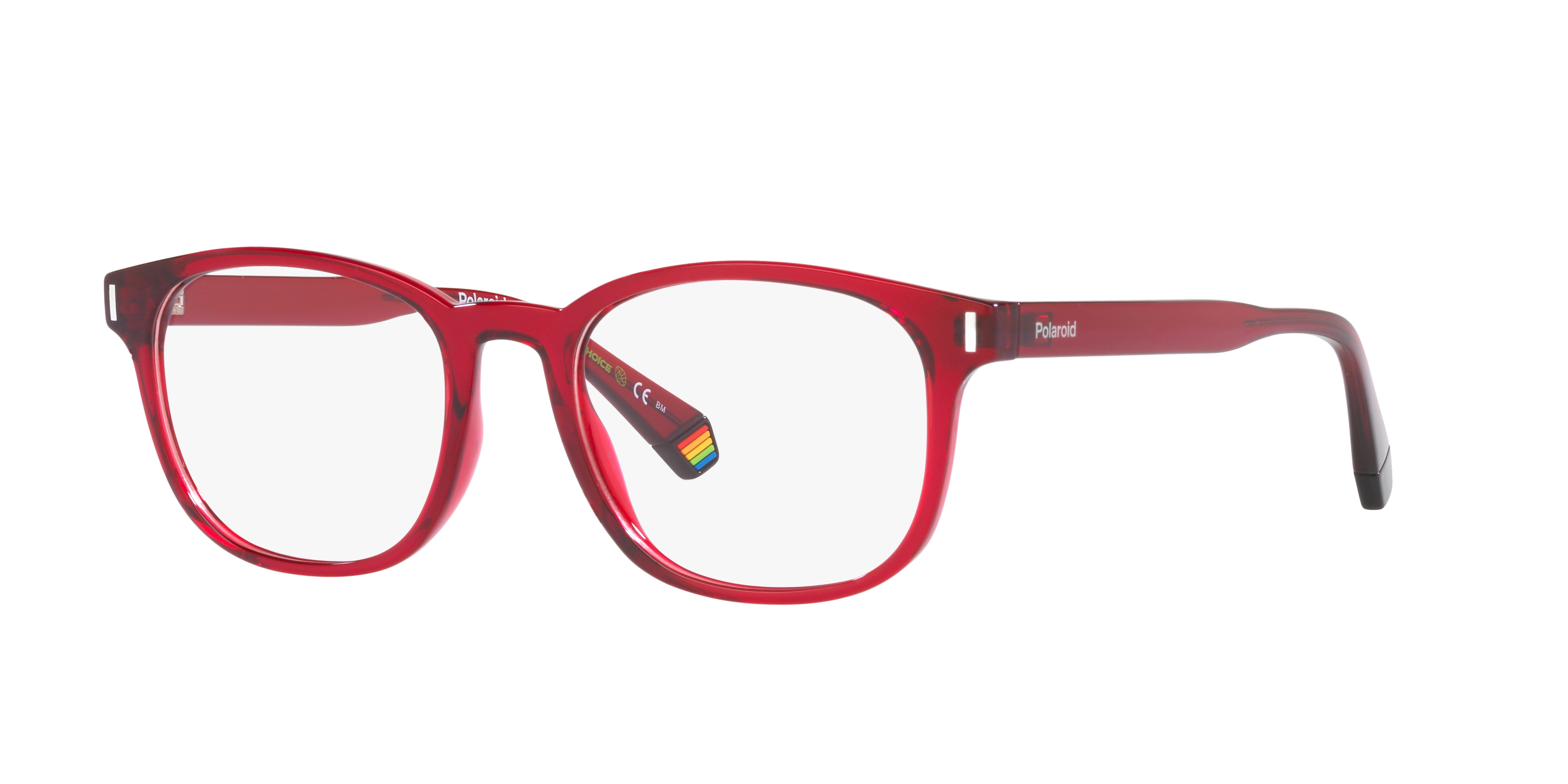 PLD D453 Red PlasticEyeglass Frames for Glasses Direct, Angle View