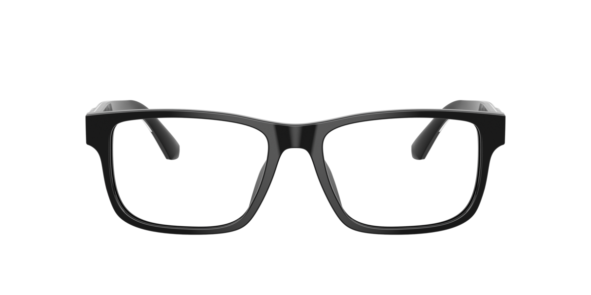 Emporio Armani Men's Shiny Black Rectangle Acetate Eyeglasses Online - Full Rim - Ea3265u