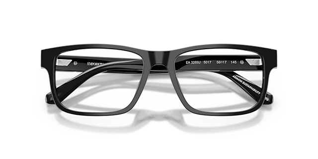 EA3265U Shiny Black AcetateEyeglass Frames for Glasses Direct, Closed View