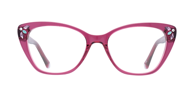 Gigi Crystal Dark Pink AcetateEyeglass Frames for Glasses Direct, Front View