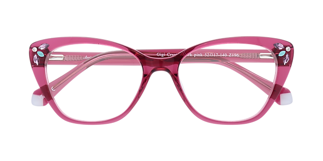 Gigi Crystal Dark Pink AcetateEyeglass Frames for Glasses Direct, Closed View