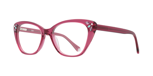 Gigi Crystal Dark Pink AcetateEyeglass Frames for Glasses Direct, Angle View
