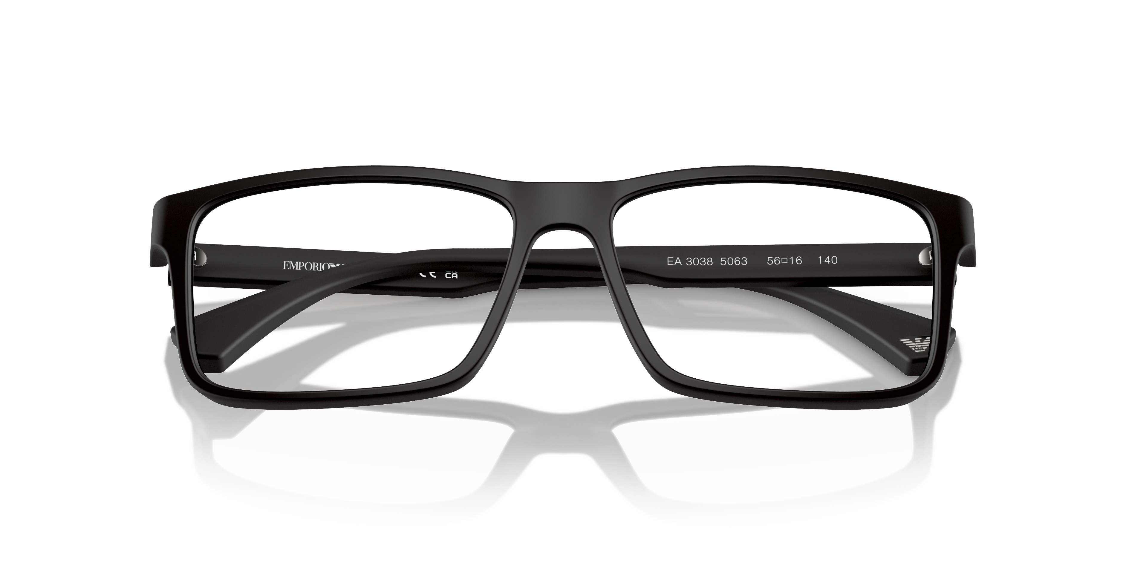 EA3038 Rubber Black PlasticEyeglass Frames for Glasses Direct, Closed View