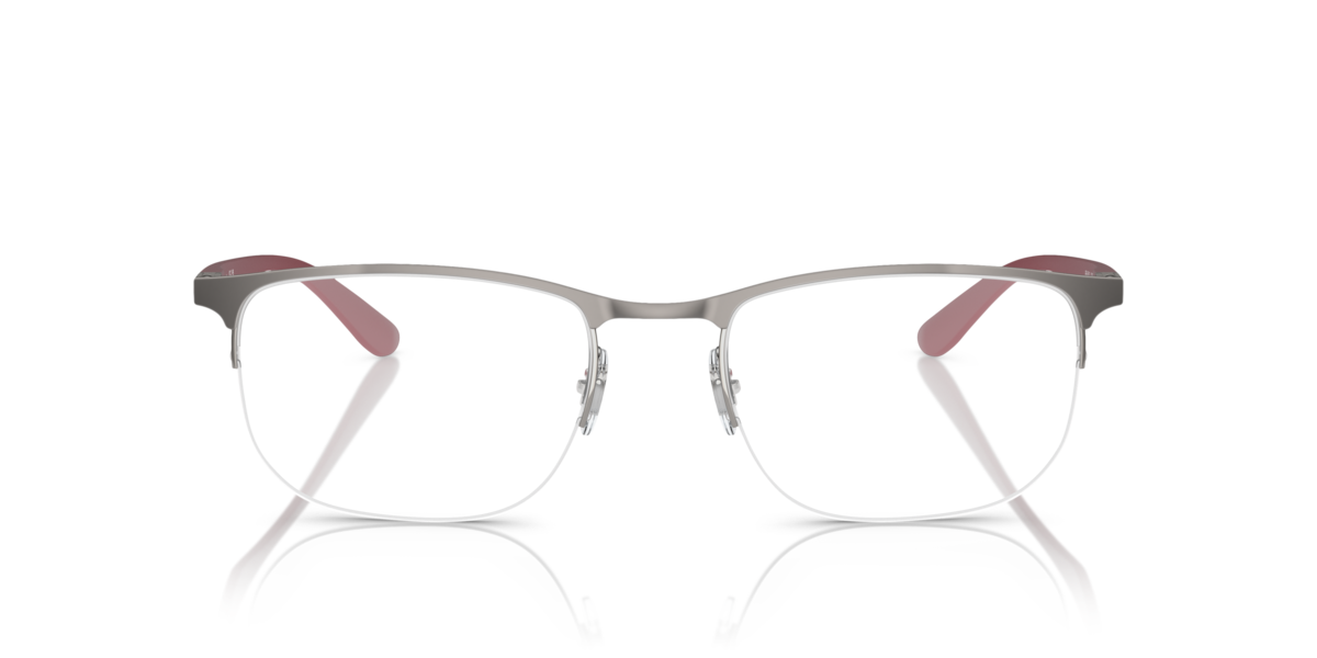 Ray-Ban Unisex Gunmetal Irregular Metal Eyeglasses Online - Semi Rim - Rb6513