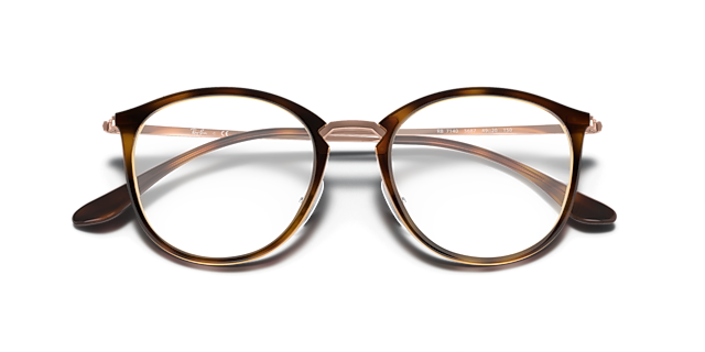 RB7140 Striped Havana PlasticEyeglass Frames for Glasses Direct, Closed View