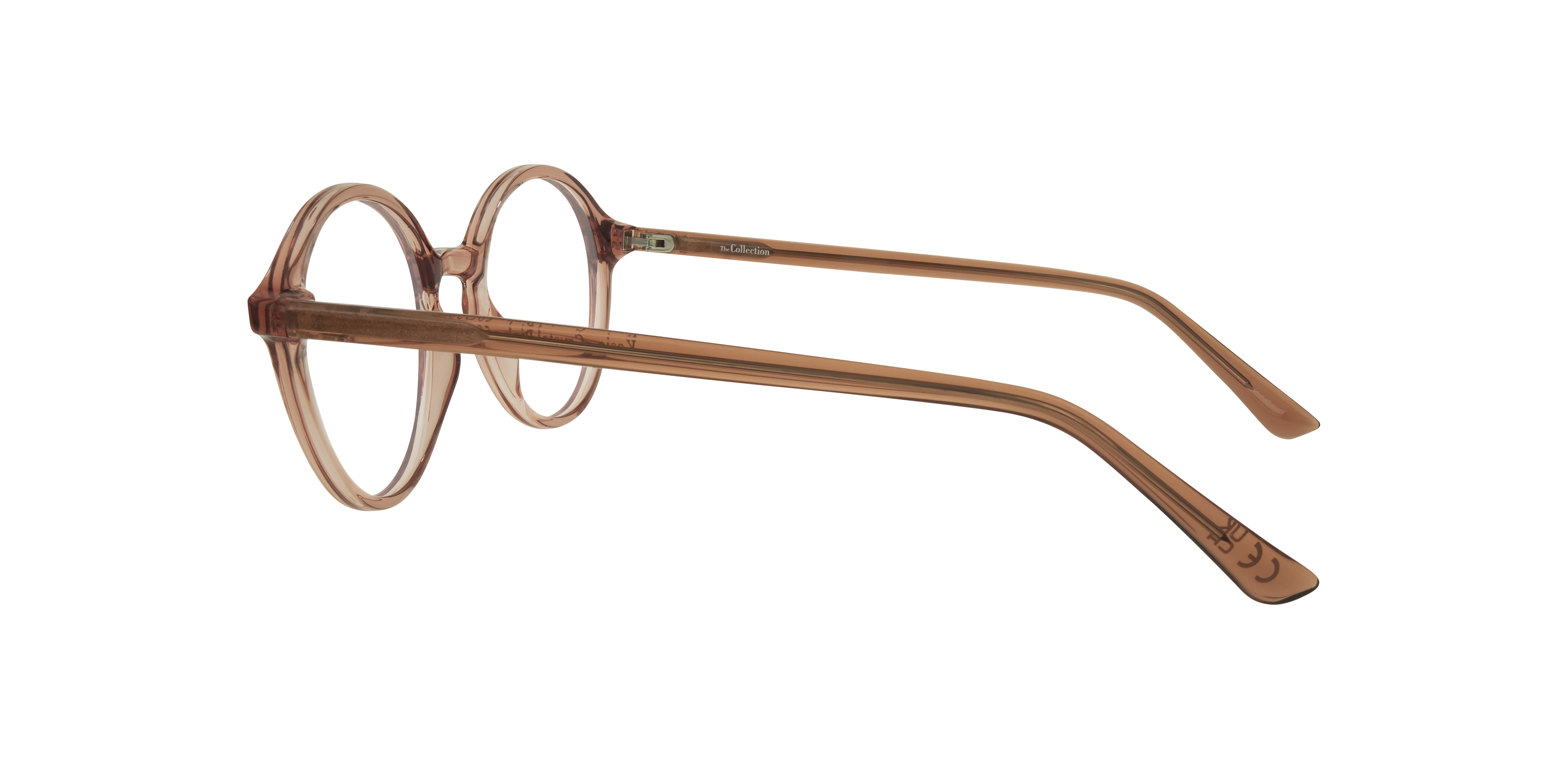 Kasia Crystal Pink PlasticEyeglass Frames for Glasses Direct, Side View