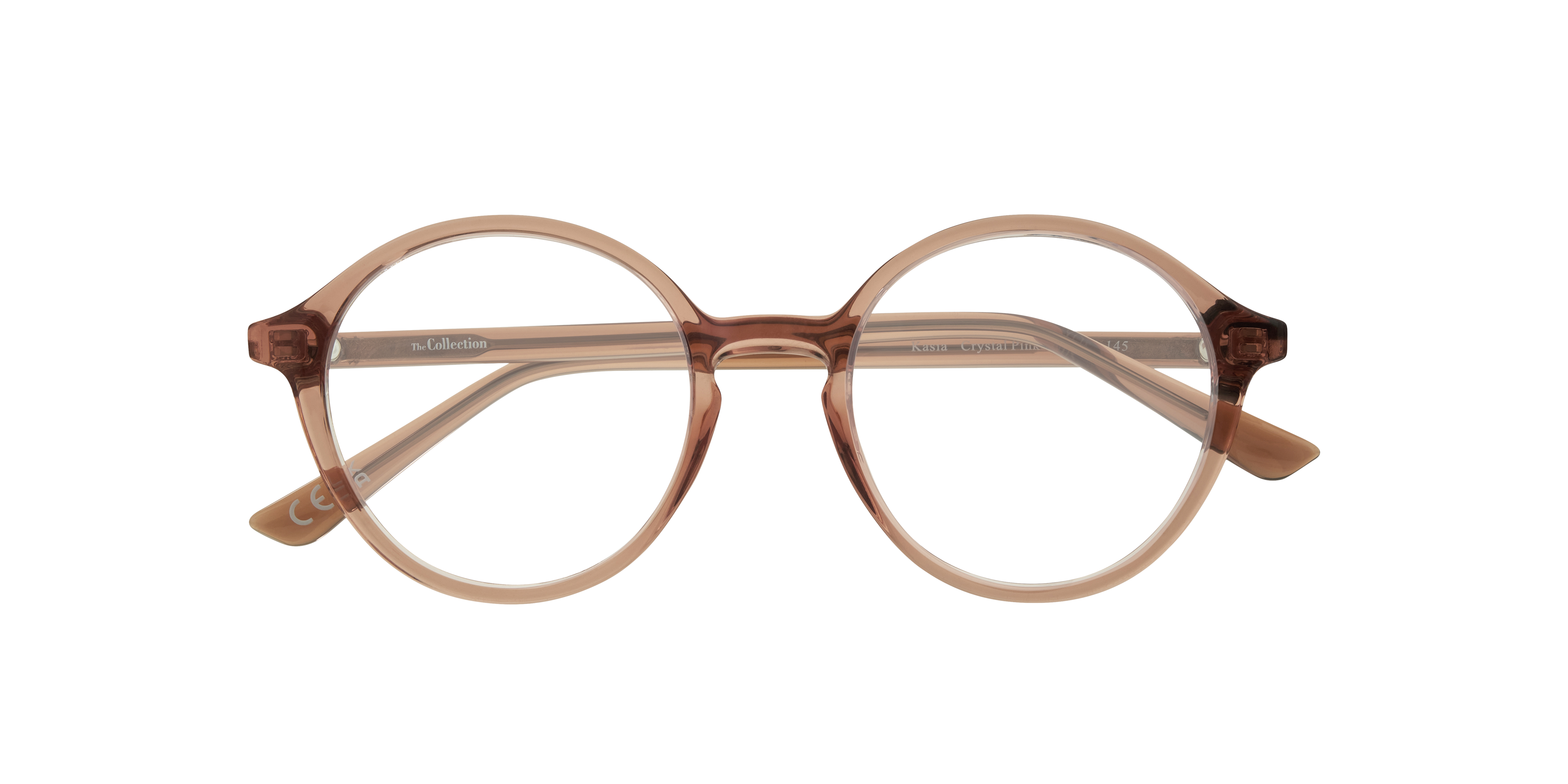Kasia Crystal Pink PlasticEyeglass Frames for Glasses Direct, Closed View