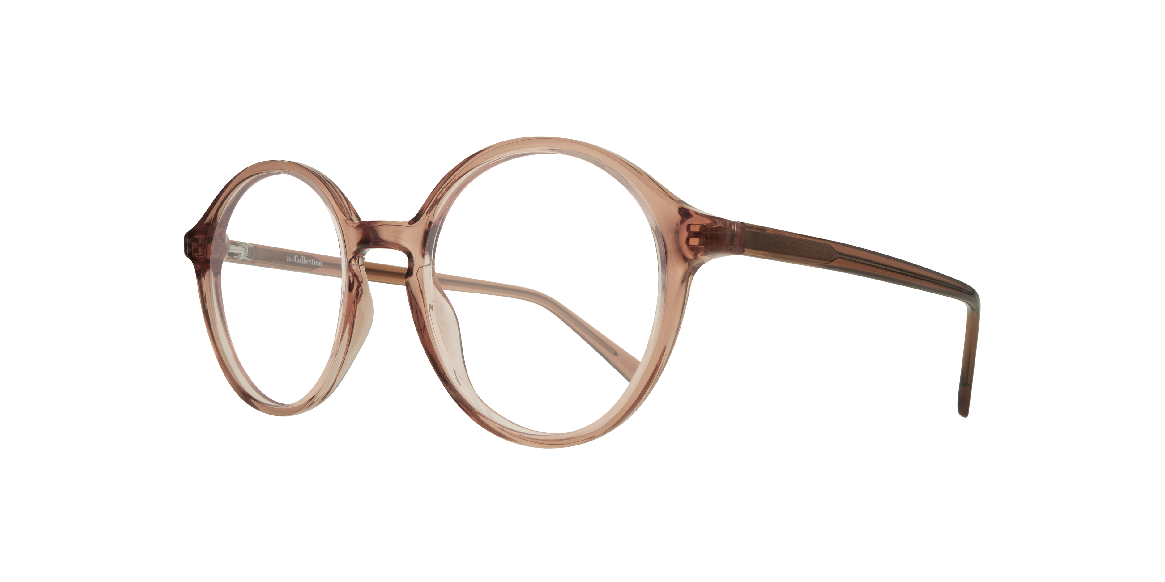 Kasia Crystal Pink PlasticEyeglass Frames for Glasses Direct, Angle View