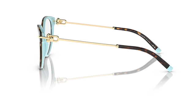 TF2217 Havana On Tiffany Blue AcetateEyeglass Frames for Glasses Direct, Side View