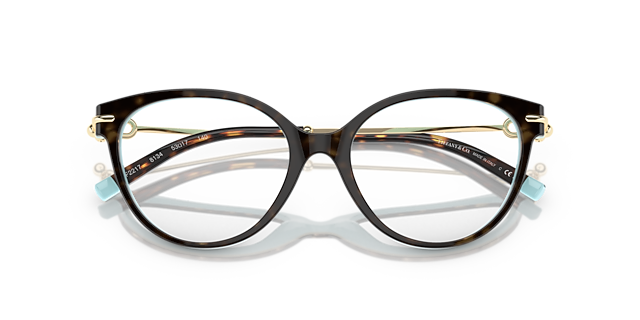TF2217 Havana On Tiffany Blue AcetateEyeglass Frames for Glasses Direct, Closed View