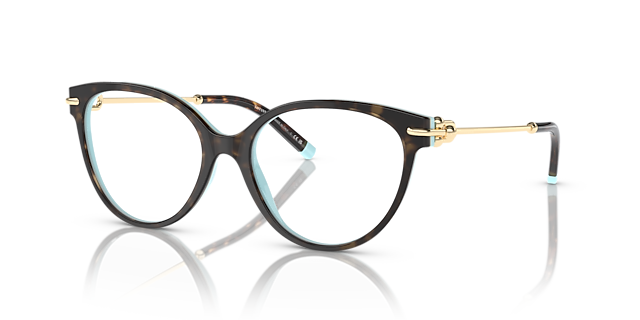 TF2217 Havana On Tiffany Blue AcetateEyeglass Frames for Glasses Direct, Angle View