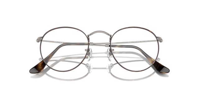 Round Metal Optics Havana On Gunmetal MetalEyeglass Frames for Glasses Direct, Closed View