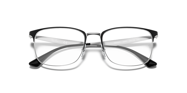 RB6421 Black On Silver MetalEyeglass Frames for Glasses Direct, Closed View