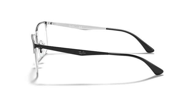 RB6421 Black On Silver MetalEyeglass Frames for Glasses Direct, Side View