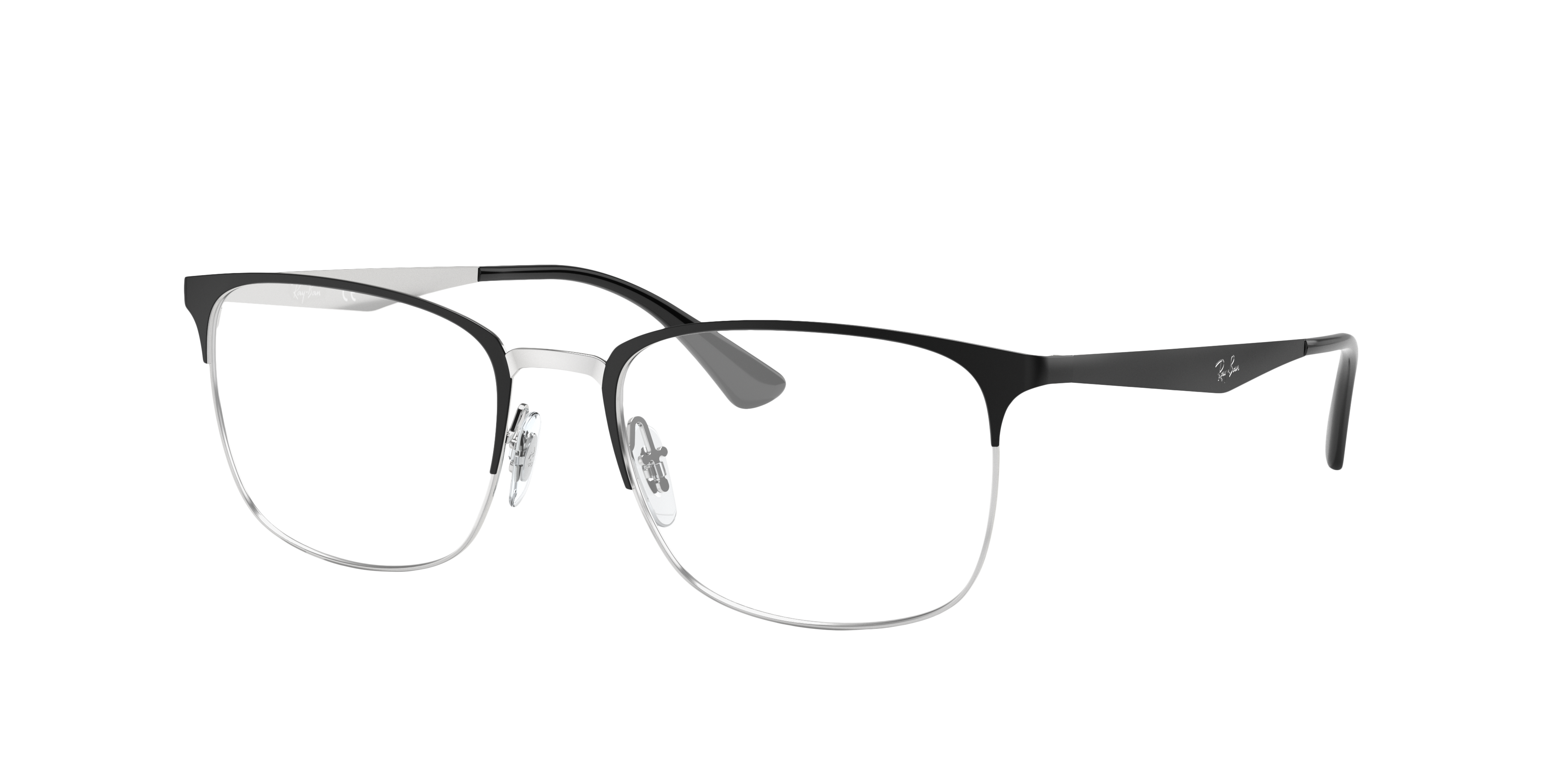 RB6421 Black On Silver MetalEyeglass Frames for Glasses Direct, Angle View