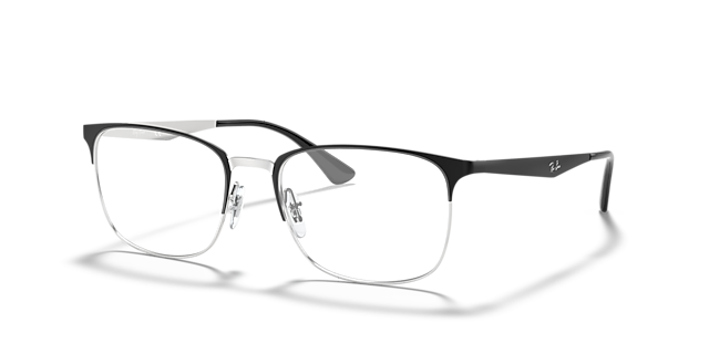 RB6421 Black On Silver MetalEyeglass Frames for Glasses Direct, Angle View