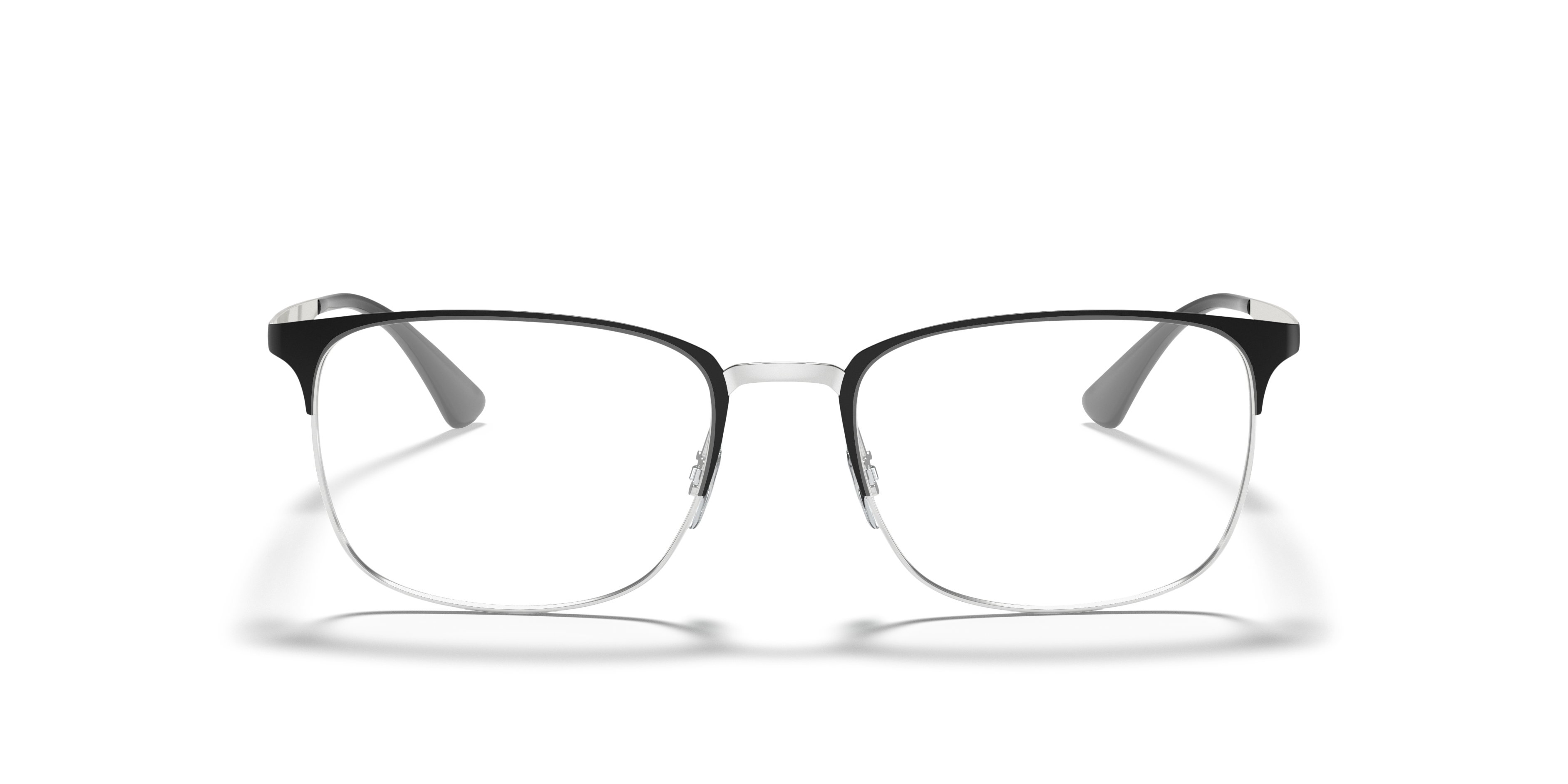 RB6421 Black On Silver MetalEyeglass Frames for Glasses Direct, Front View