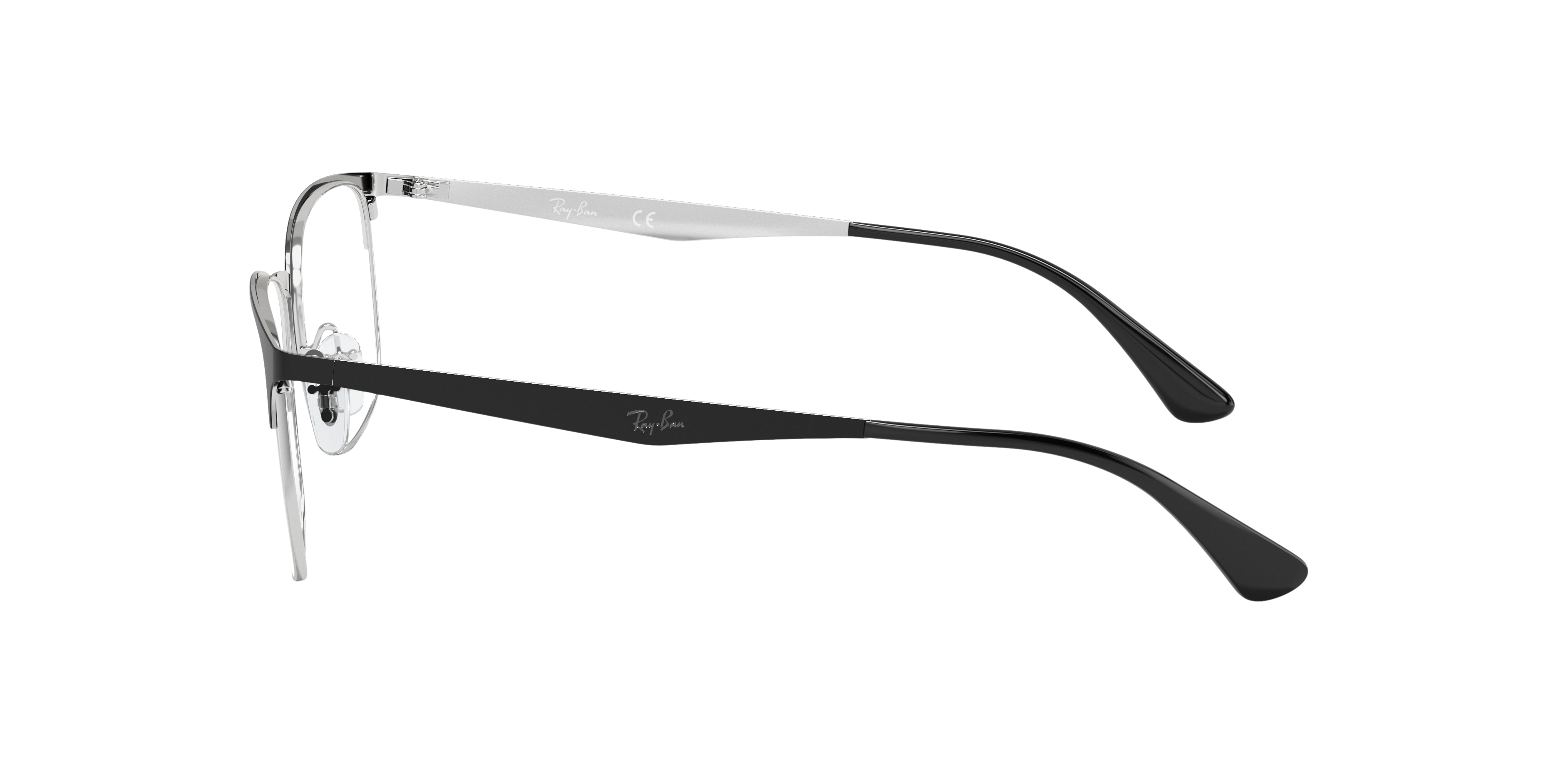 RB6421 Black On Silver MetalEyeglass Frames for Glasses Direct, Side View
