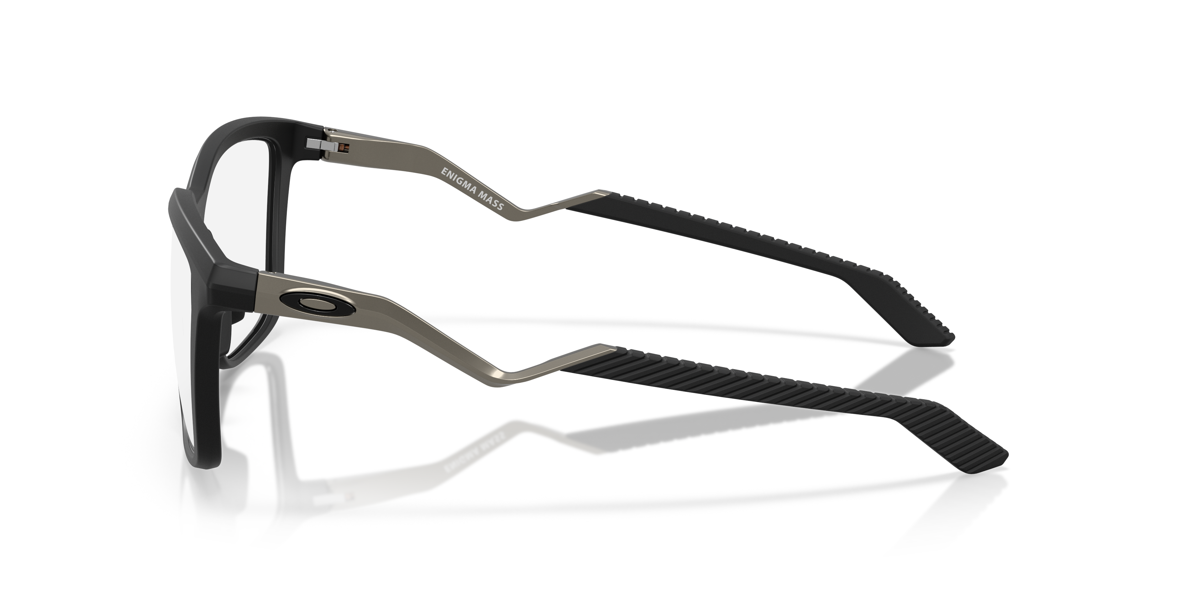 Enigma Mass Satin Black PlasticEyeglass Frames for Glasses Direct, Side View