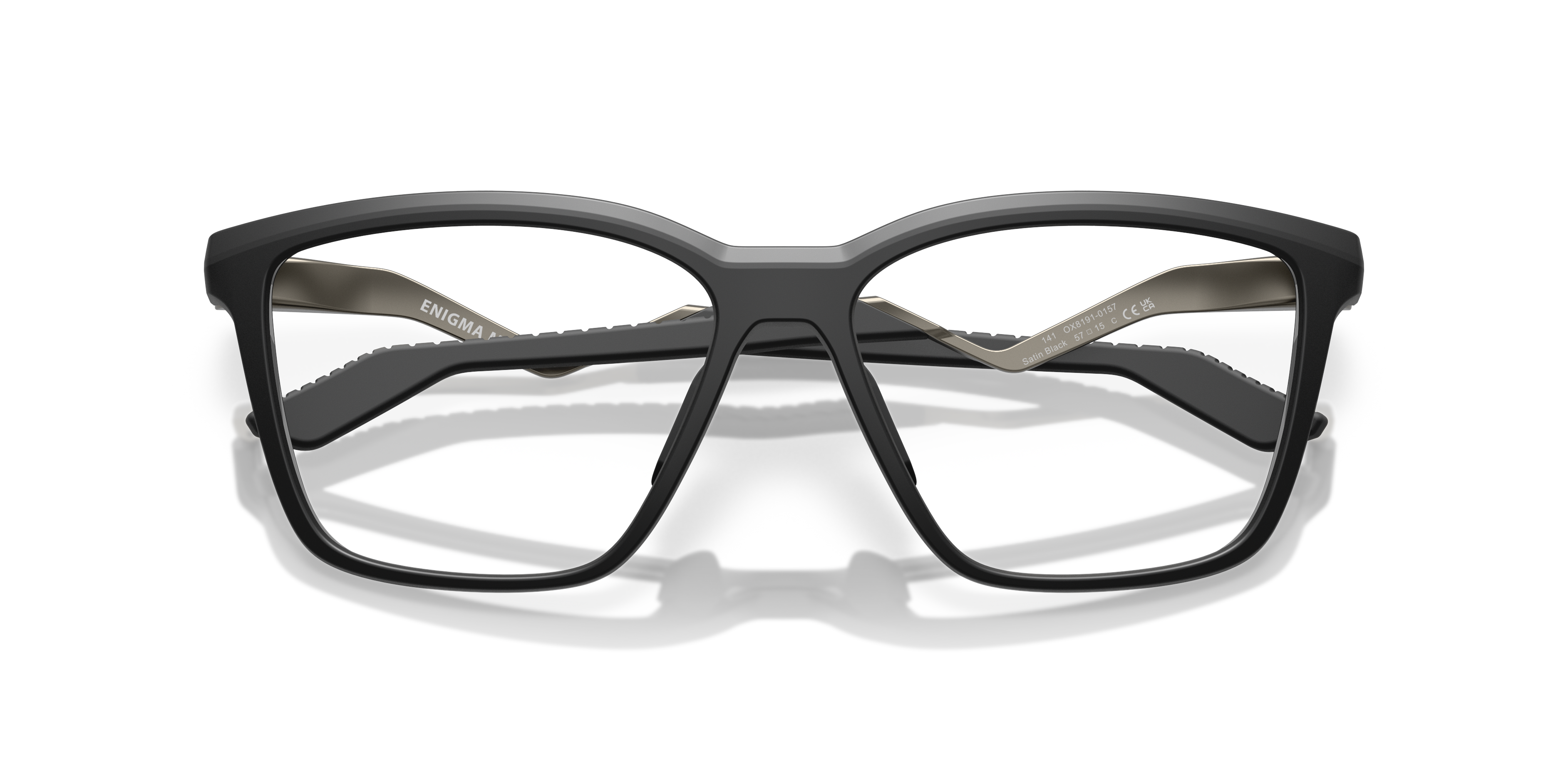 Enigma Mass Satin Black PlasticEyeglass Frames for Glasses Direct, Closed View