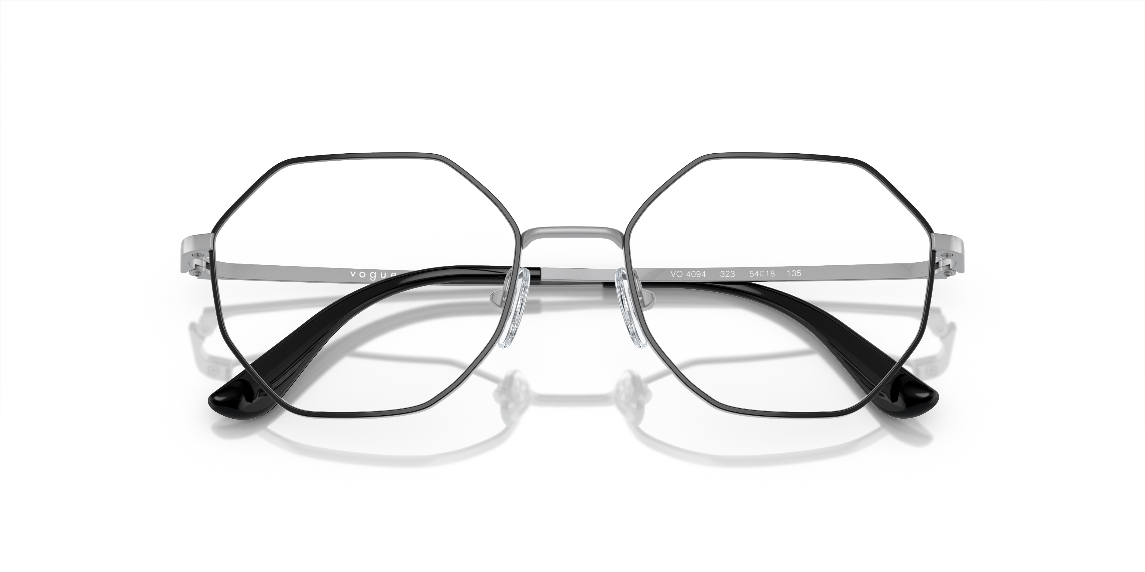 VO4094 Top Black & Matte Silver MetalEyeglass Frames for Glasses Direct, Closed View
