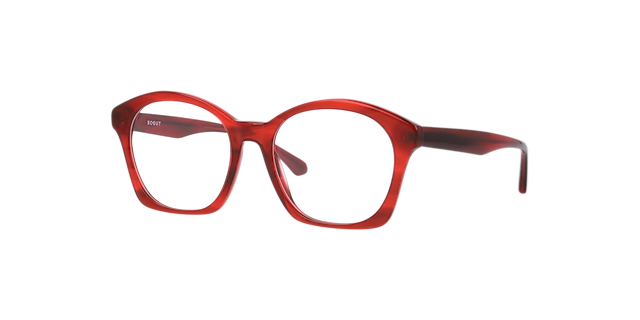 Monica Horn Red AcetateEyeglass Frames for Glasses Direct, Angle View