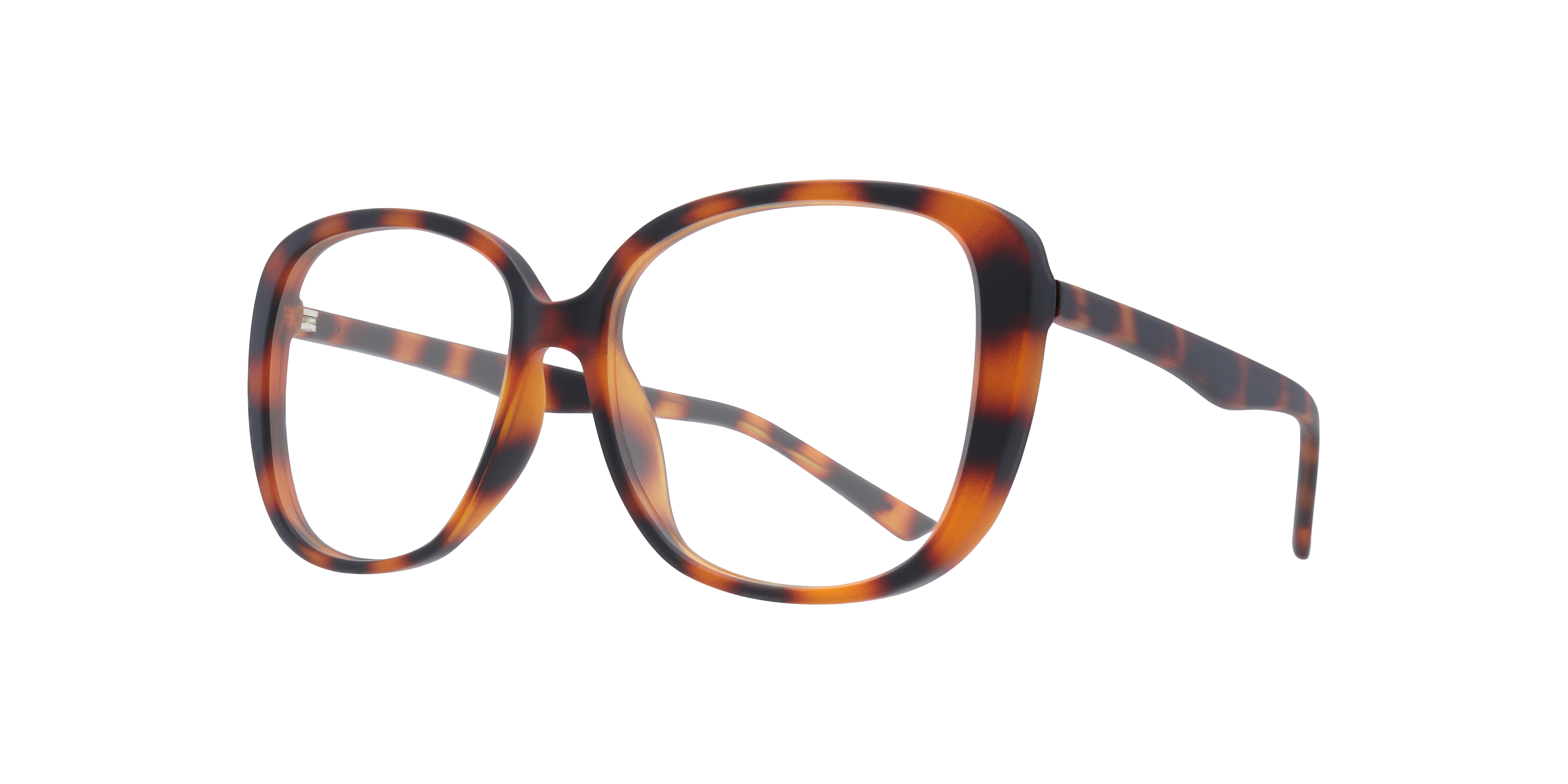 Becca Matte Havana PlasticEyeglass Frames for Glasses Direct, Angle View