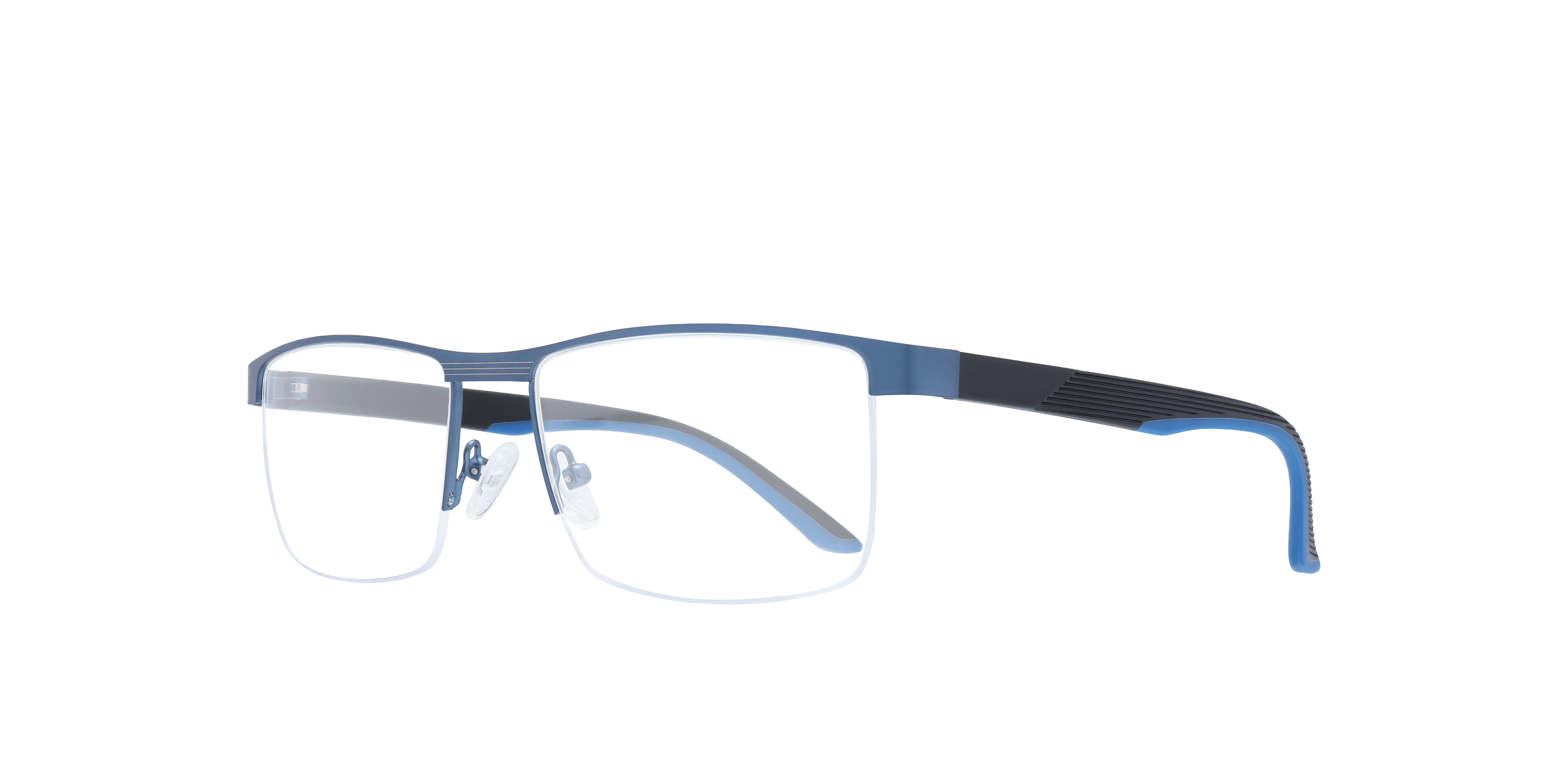 Remington Matte Blue MetalEyeglass Frames for Glasses Direct, Angle View