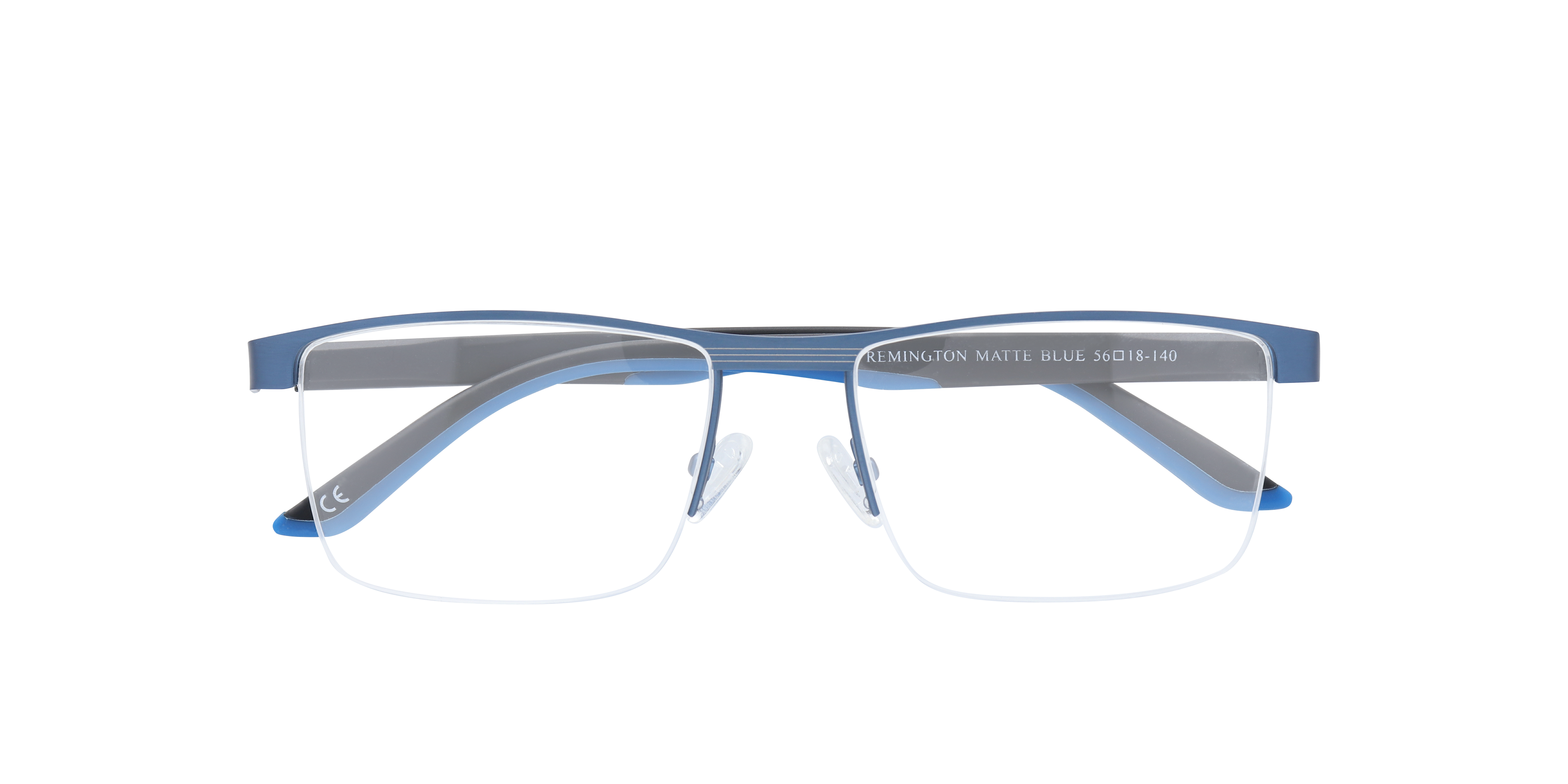 Remington Matte Blue MetalEyeglass Frames for Glasses Direct, Closed View