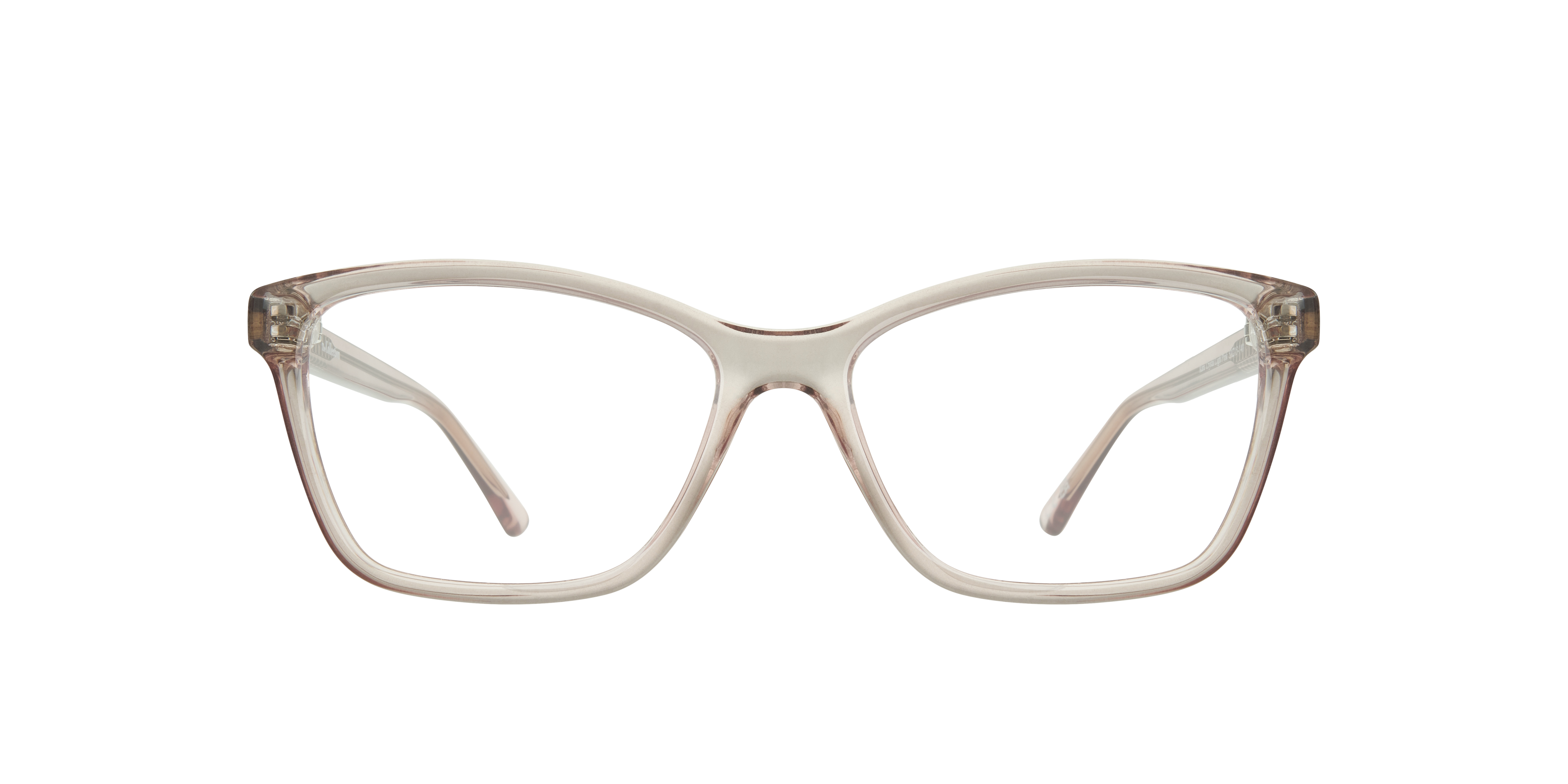 Kara Crystal Light Pink PlasticEyeglass Frames for Glasses Direct, Front View