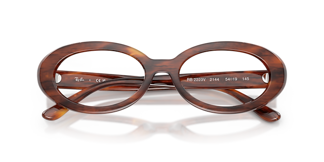 RB2223V Striped Havana PlasticEyeglass Frames for Glasses Direct, Closed View