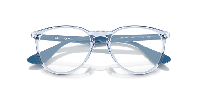 RB7046 Transparent Light Blue PlasticEyeglass Frames for Glasses Direct, Closed View