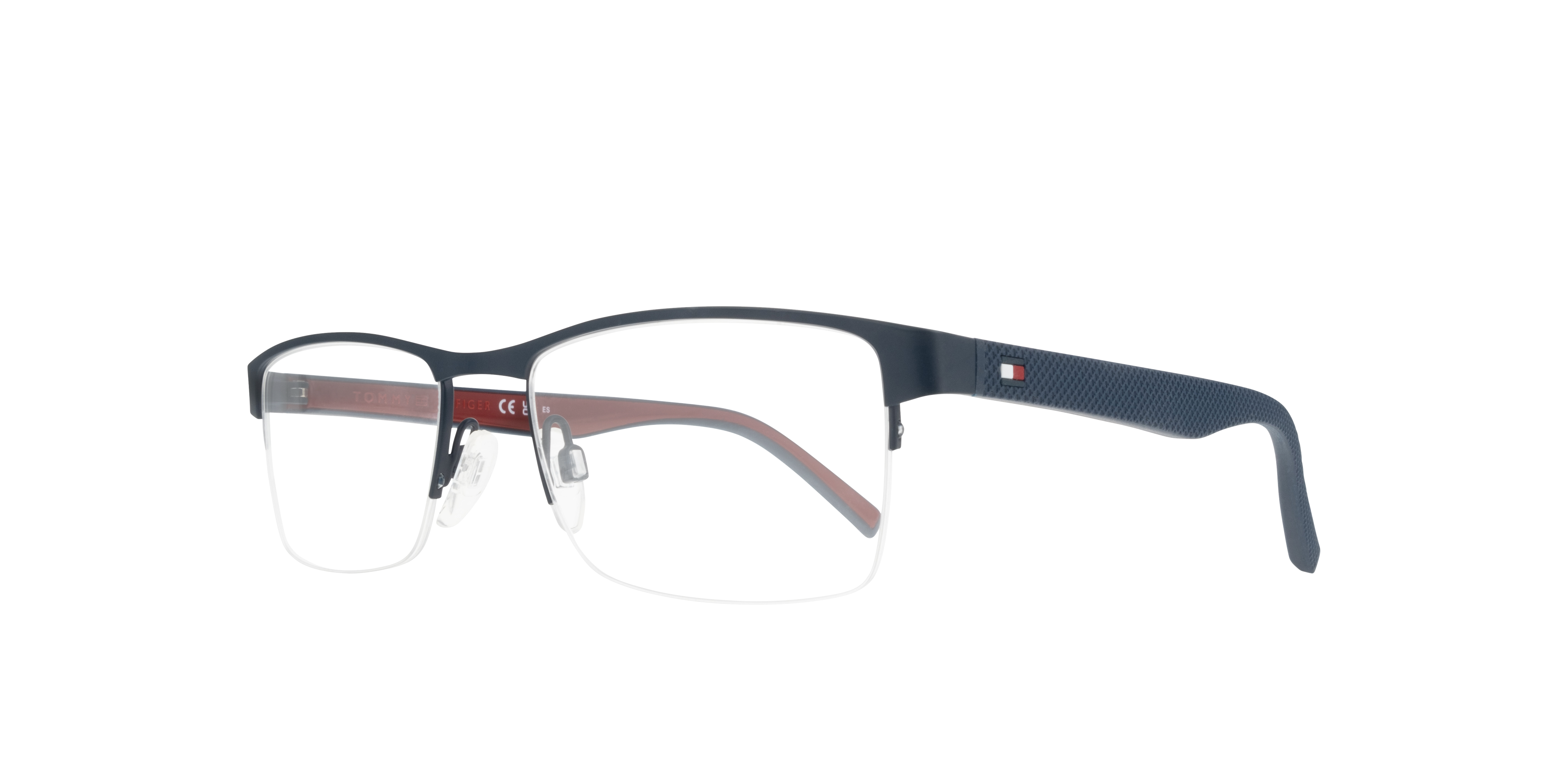 TH 2047 Red Blue MetalEyeglass Frames for Glasses Direct, Angle View