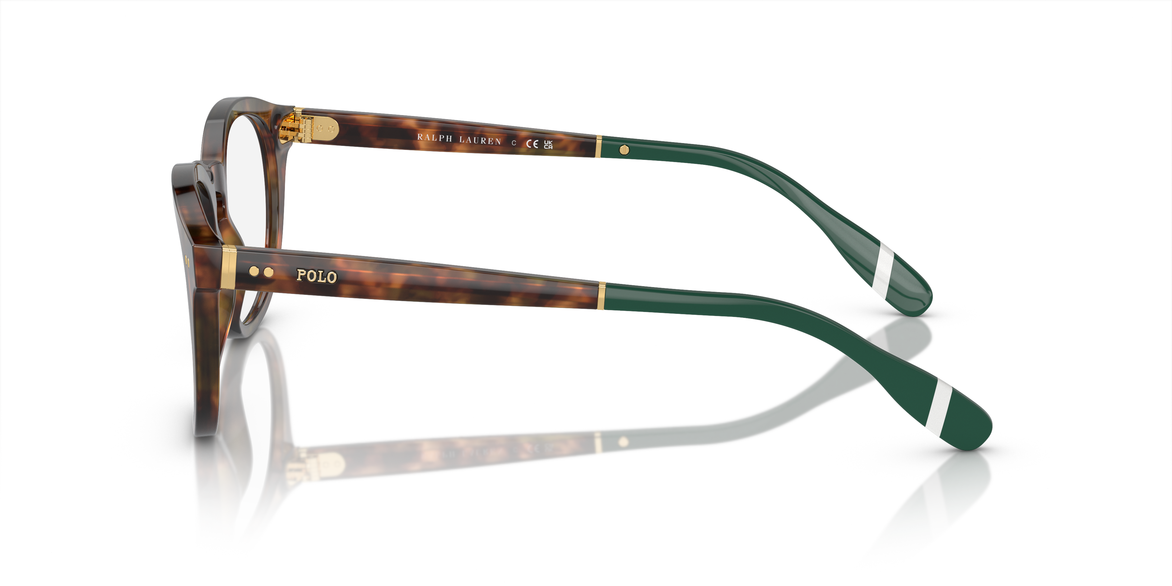 PH2267 Shiny Brown Tortoise AcetateEyeglass Frames for Glasses Direct, Side View