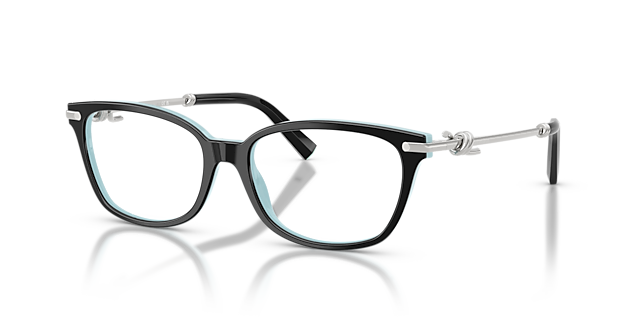 TF2281 Black On Tiffany Blue AcetateEyeglass Frames for Glasses Direct, Angle View