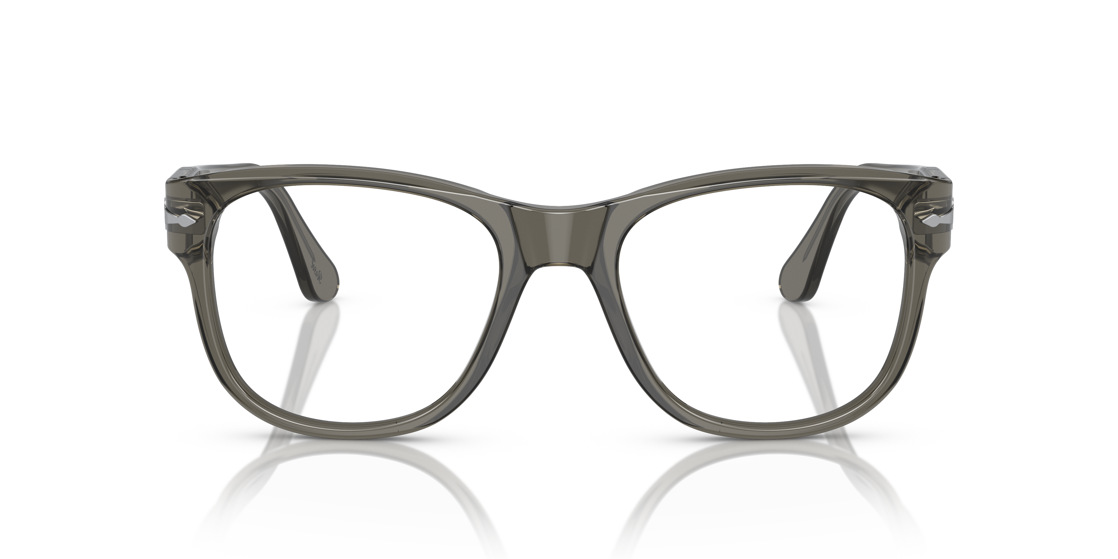 PO3312V Transparent Taupe Gray AcetateEyeglass Frames for Glasses Direct, Front View