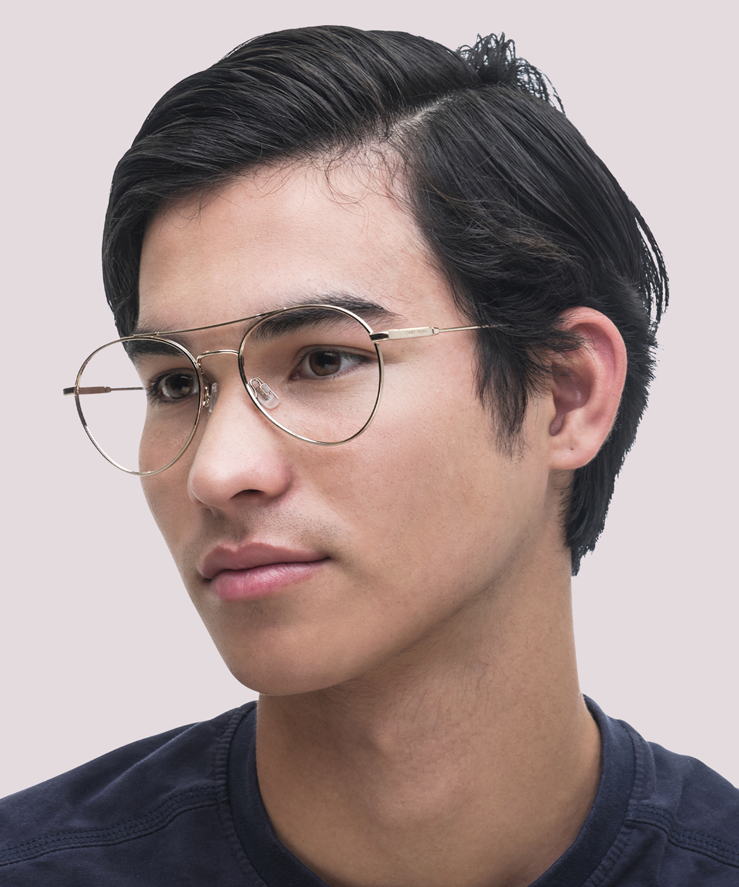TJ 0088 Gold Shiny MetalEyeglass Frames for Men for Glasses Direct