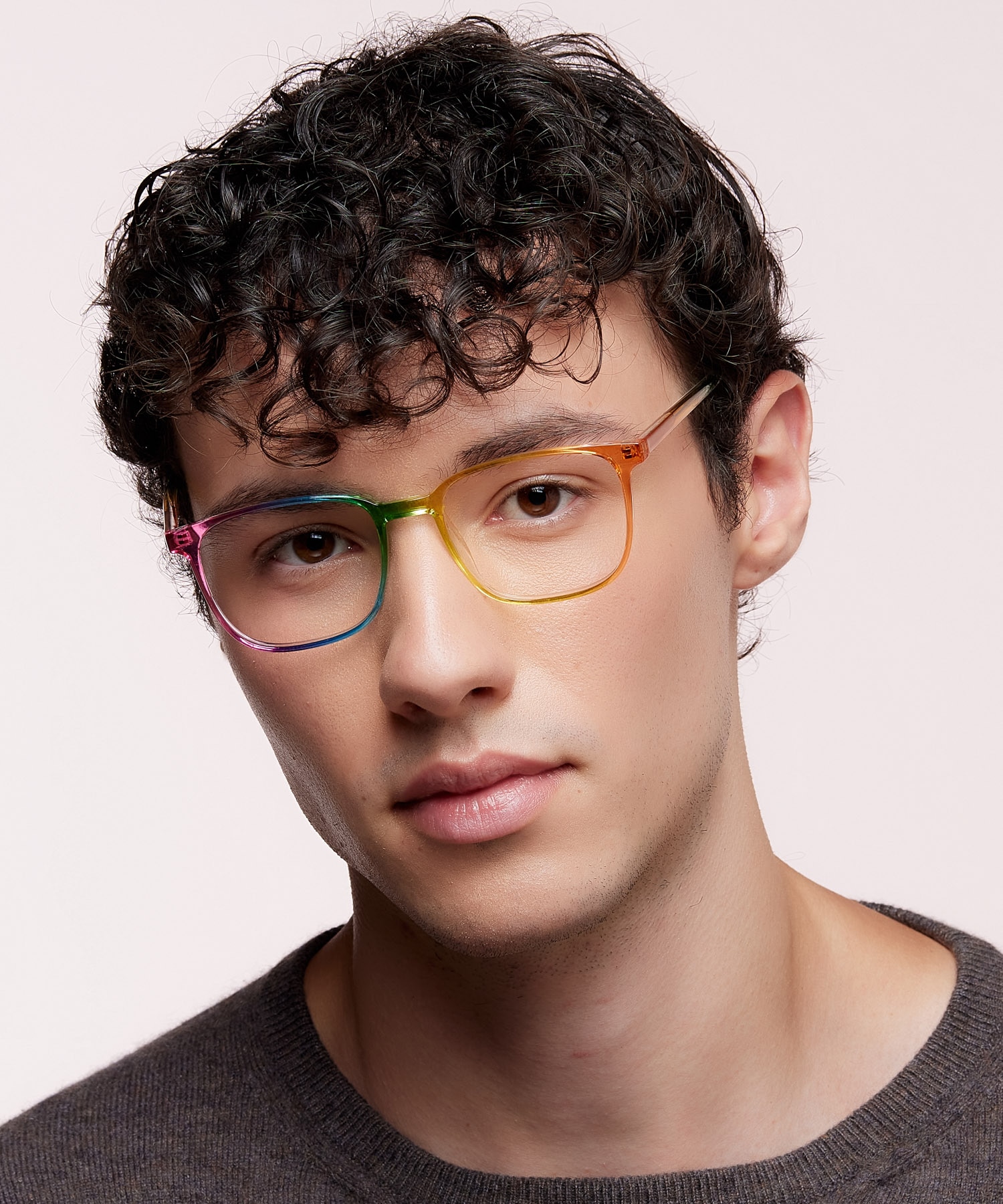 Glasses Direct ™ -Blissful Rectangle Rainbow Glasses for Men