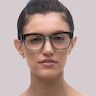 RB0298V Havana On Transparent Green AcetateEyeglass Frames for Women for Glasses Direct