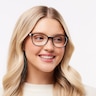 TF2109BF Black On Tiffany Blue Striped AcetateEyeglass Frames for Women for Glasses Direct