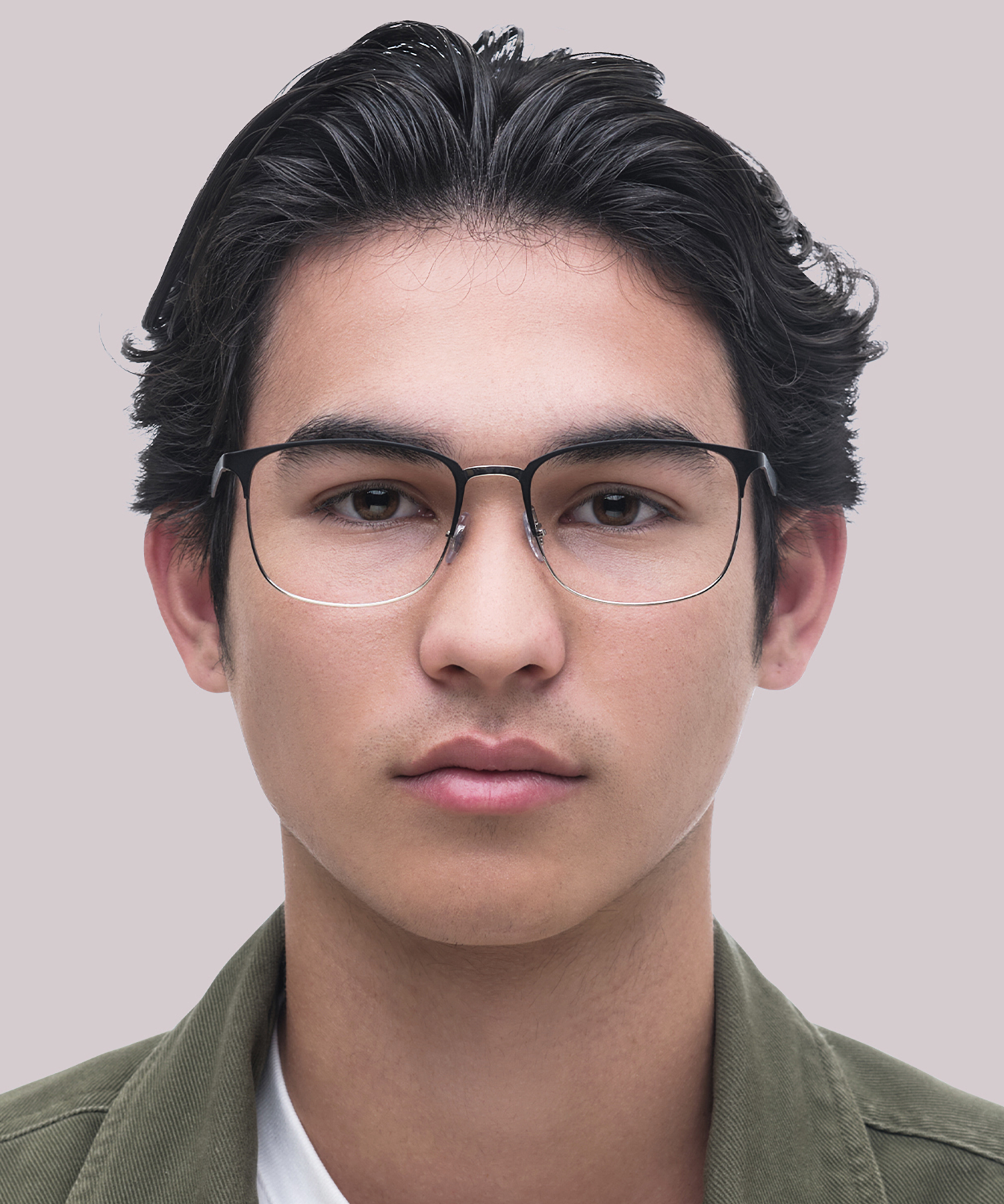 RB6421 Black On Silver MetalEyeglass Frames for Men for Glasses Direct