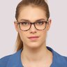 Drew Grey & Blue Havana PlasticEyeglass Frames for Women for Glasses Direct