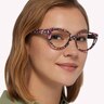 Frida Shiny Black Flower AcetateEyeglass Frames for Women for Glasses Direct