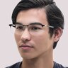 RB6513 Black On Silver MetalEyeglass Frames for Men for Glasses Direct