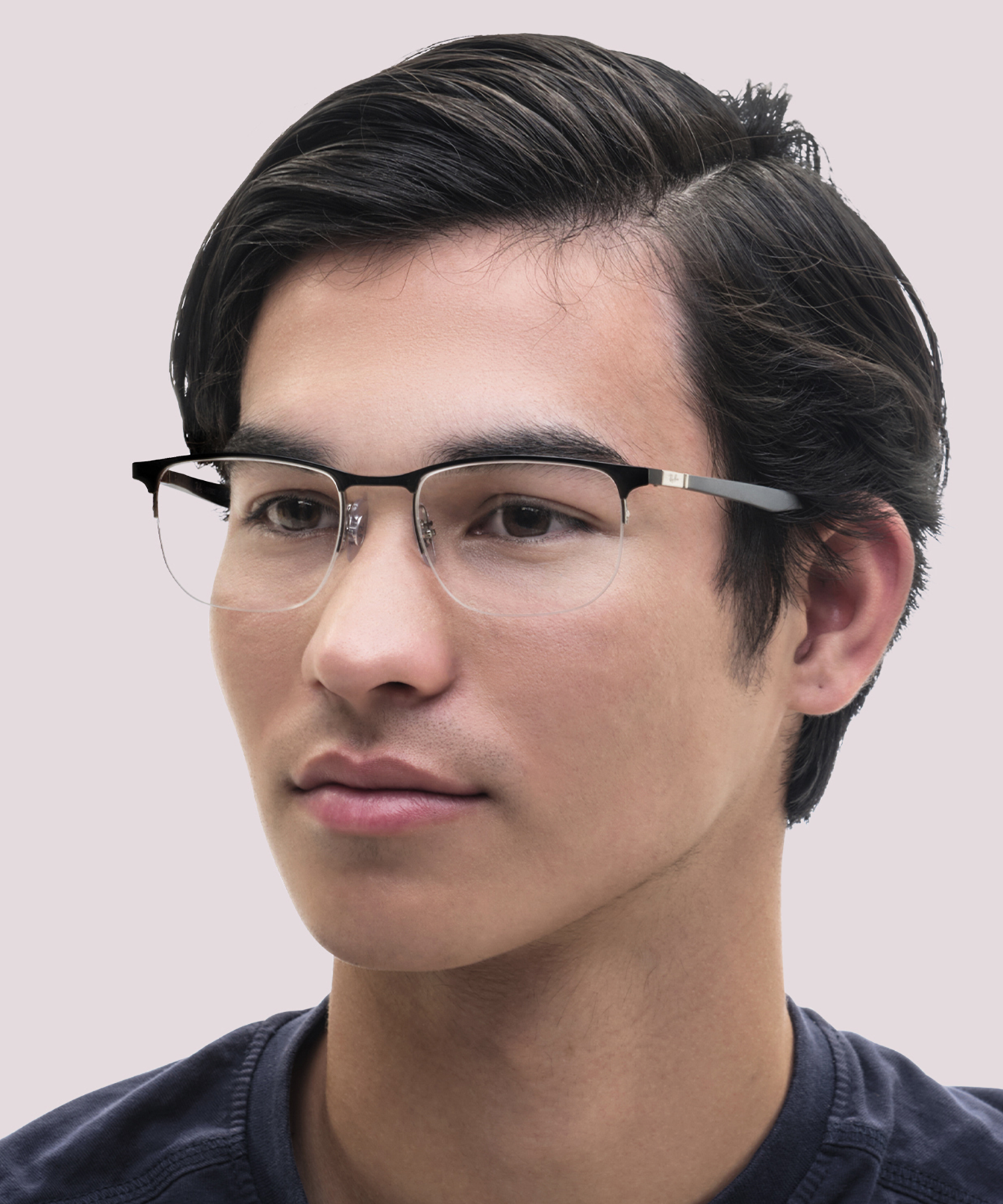 RB6513 Black On Silver MetalEyeglass Frames for Men for Glasses Direct