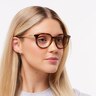 BMNG Satin Brown Tortoise PlasticEyeglass Frames for Women for Glasses Direct