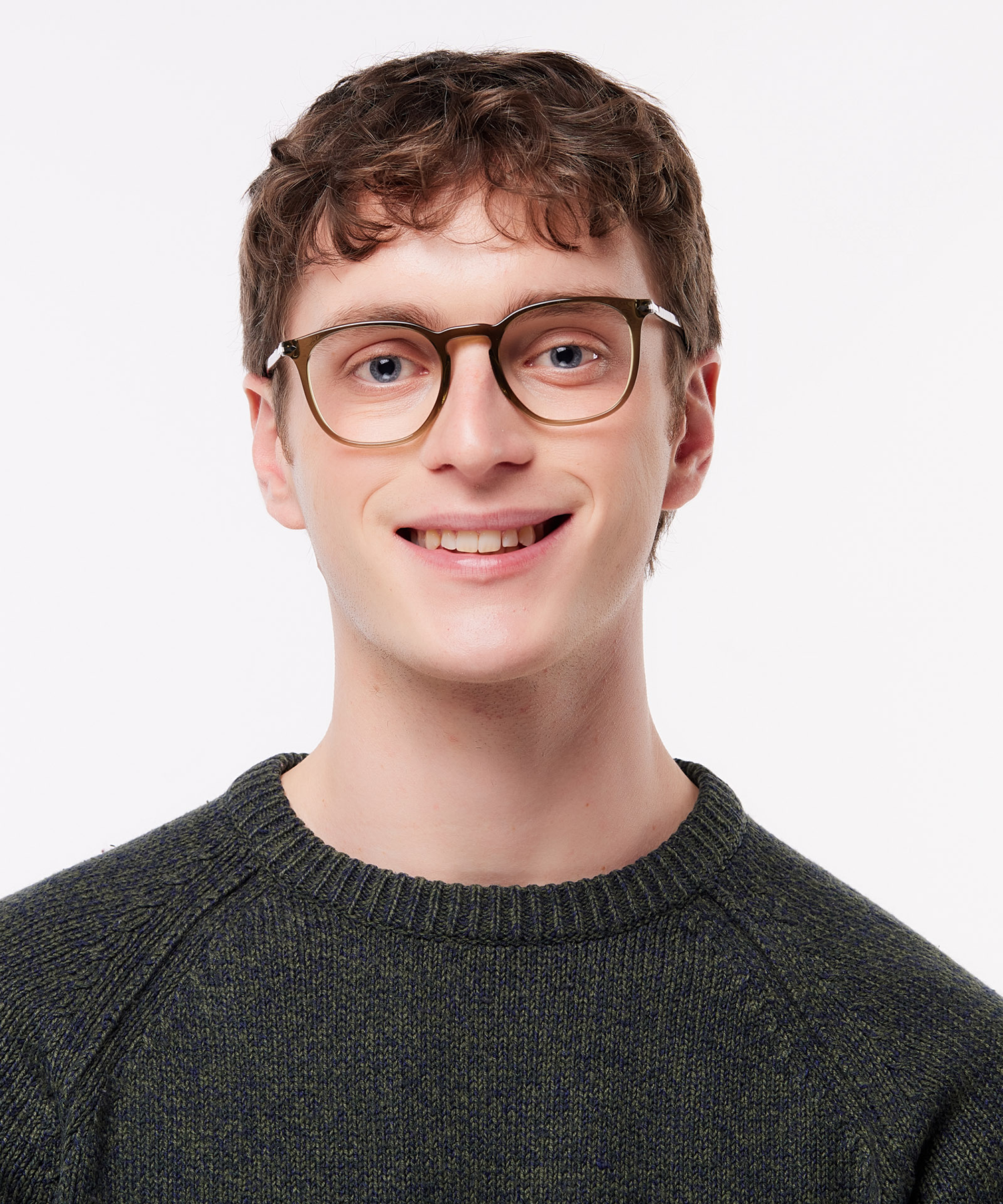 PO3318V Olive Transparent Green AcetateEyeglass Frames for Men for Glasses Direct