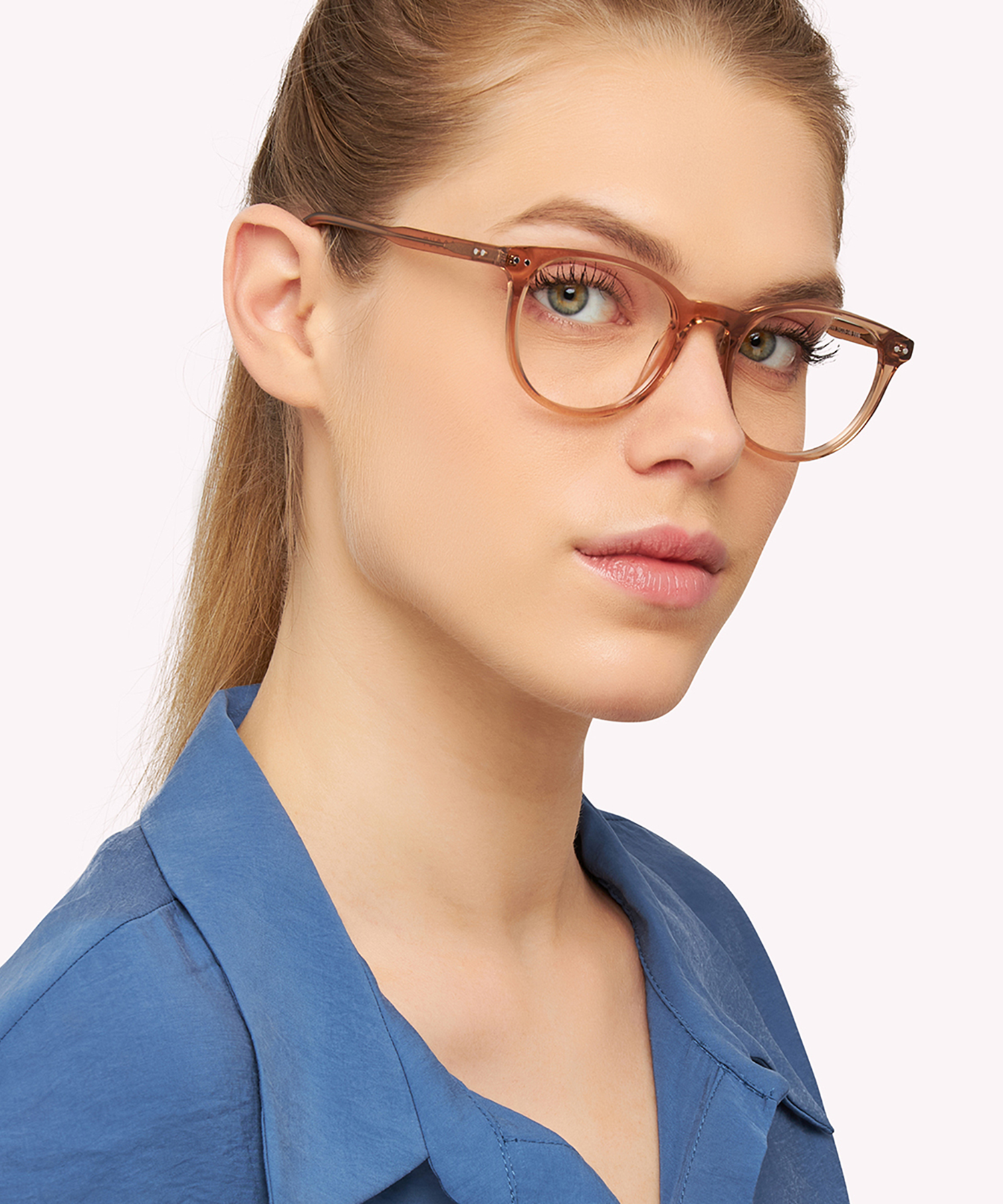 Dallas Shiny Light Brown AcetateEyeglass Frames for Women for Glasses Direct